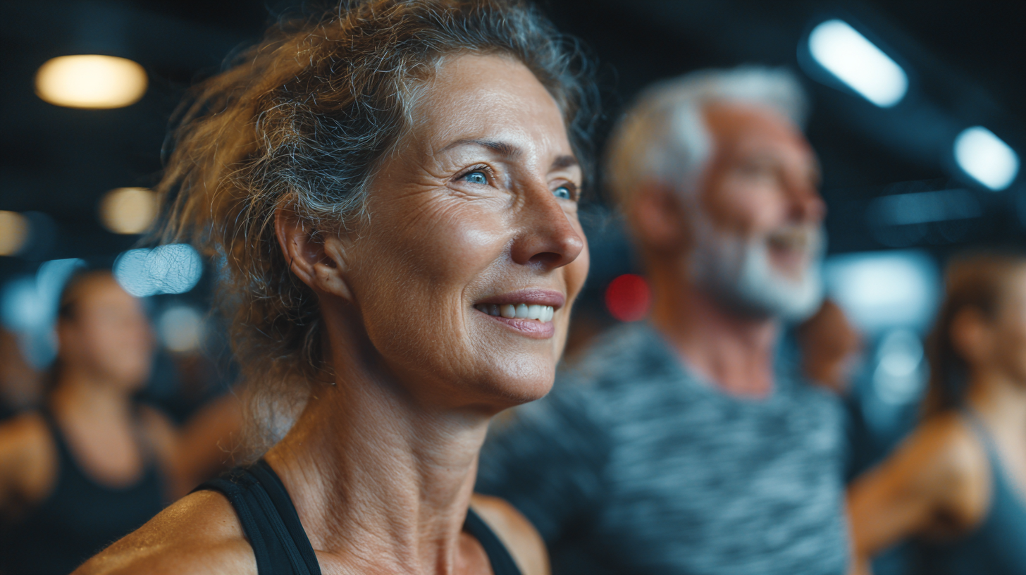 Participanți seniori la exercițiile noastre de fitness